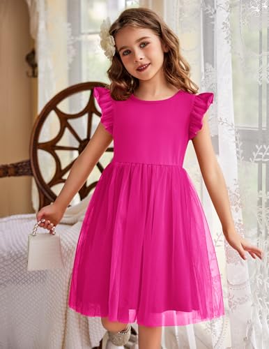 Image of Arshiner Toddler Tutu Dress Little Girls Fluffy Summer Dresses Casual Party Tulle Sundress for Kids 2-6Y