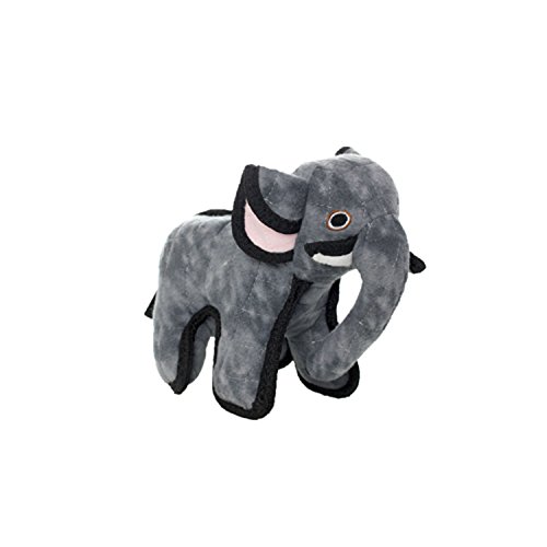Tuffy - World's Tuffest Soft Dog Toy - Zoo Junior Elephant - Multiple Layers. Made Durable, Strong & Tough. Interactive Play (Tug, Toss & Fetch). Machine Washable & Floats #TOP2