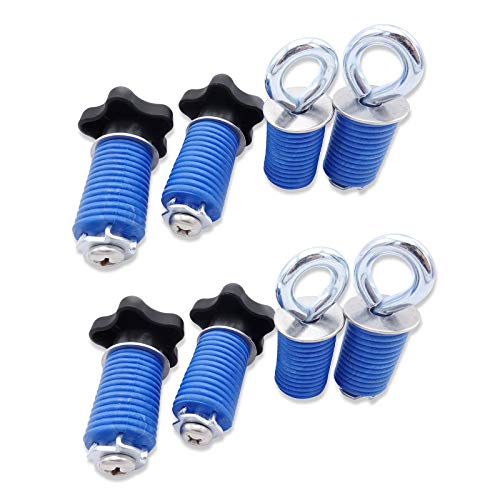 WSays 2 set Lock & Ride Tie Down ATV UTV Anchors Kit Knob/Eyelet Bolt Anchors Compatible with Polaris RZR ACE SPORTSMAN with 1" Cargo hole