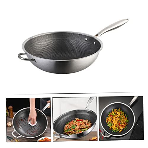 Wok de acero inoxidable antiadherente para estufa miniatura 7
