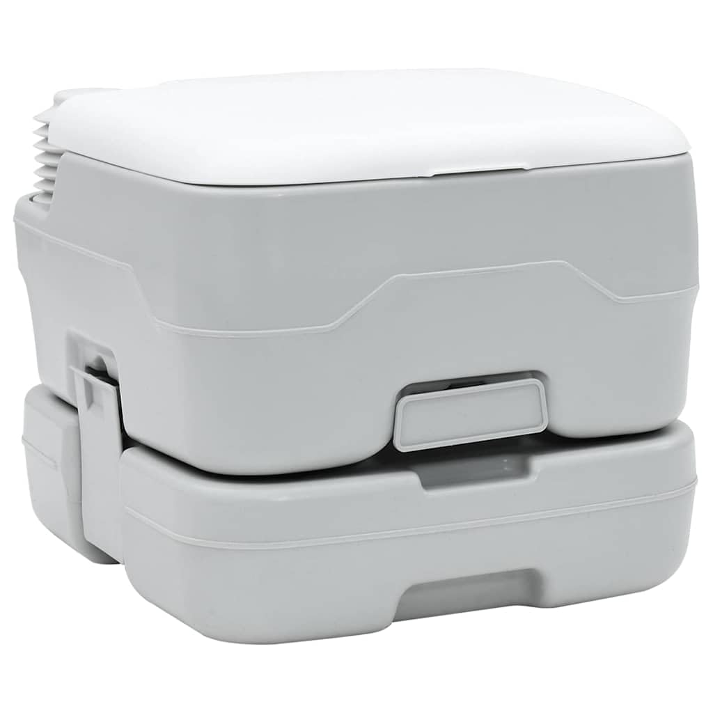 vidaXL Camping-Toilette Grau und Weiß 41,5 x 36,5 x 30 cm Polyethylen | Leicht zu transportieren für Outdoor-Aktivitäten, Perfekt für begrenzte Platzverhältnisse,