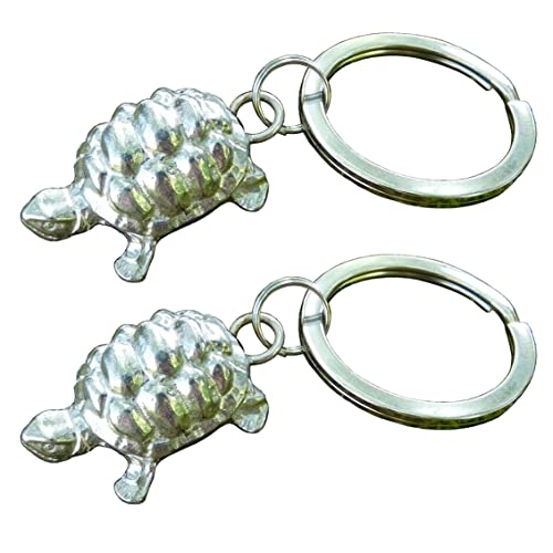 Porte-clés tortues en étain pur William Sturt pour 10 ans de mariage artisanat d'art
