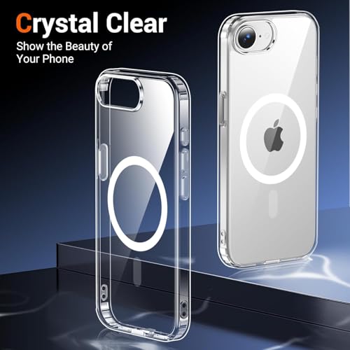 Image of ShieldTech Back Cover Case + Screen Protector for Apple iPhone 16e | Mag-Safe Compatible | Transparent Mobile Phone Back Cover Case for i Phone 16e | i Phone 16 e TPU Transparent Back Case Cover