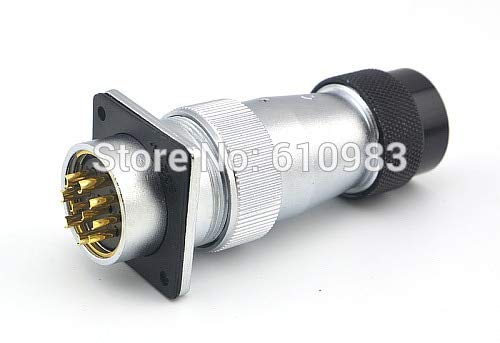 Gimax 32mm 10Pin Panel Mount Socket Receptacle to 10 Pin Plug Aviation Connector