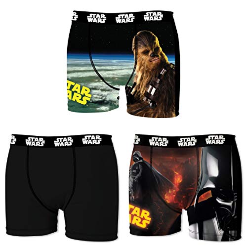 Star Wars Herren Boxershorts, R2D2, Chewbacca, Darth Vader, T-Fighter, Druide BB8 (L/6/50, Dreierpack No.3)