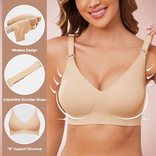 Wireless Bras for Women - Soft No Underwire Comfortable Seamless Bra - Full Coverage Bralettes - Everyday Bra2
