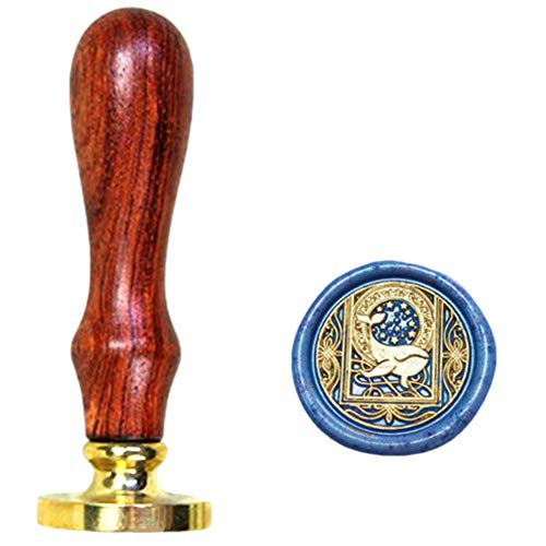 Anbose Sceau de cire avec tête en laiton amovible et poignée en bois - Style rétro vintage pour cartes, lettres, invitations - Motif : baleine et étoiles Cover