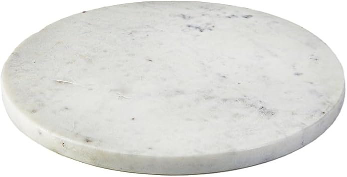 Serene Spaces Living 12" Agra Round Marble Tray, Elegant Serving Platter for Appetizers, Desserts, Perfume, Candle Stand, Versatile Home Decor Accent, Perfect for Entertaining and Gifting