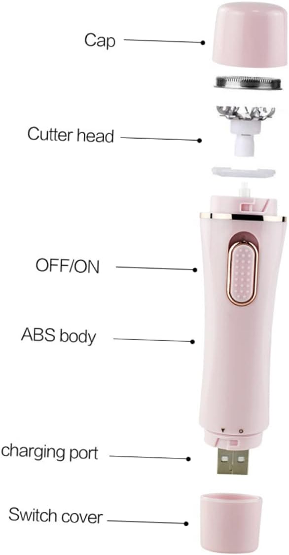 USB Rechargeable Hair Remover for Women Eyebrow Trimmer Nose Hair Cutter Portable and Easy to Clean Safe and Durable Design