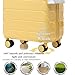 Luccalily 28 Inch ABS Hard Shell Checked Luggage – Scratch Resistant Surface, 4 Quiet Multi-Directional Spinner Wheels, Durable Travel Suitcase with Combination Lock, Yellow