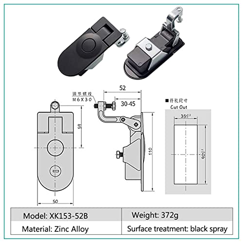 Cierre de compresión KmoNo de 52mm para cerradura de locker 3