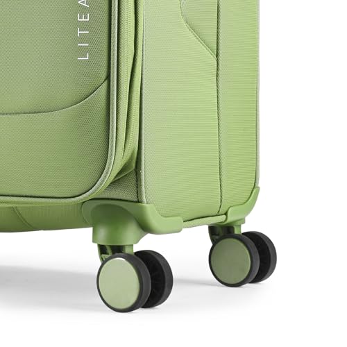 Image of Skybags Liteaer Check-in Trolley Bag - Medium, 69cms | Premium Soft-Sided Luggage for Travel with Smooth 8 Wheels & TSA Lock - Olive