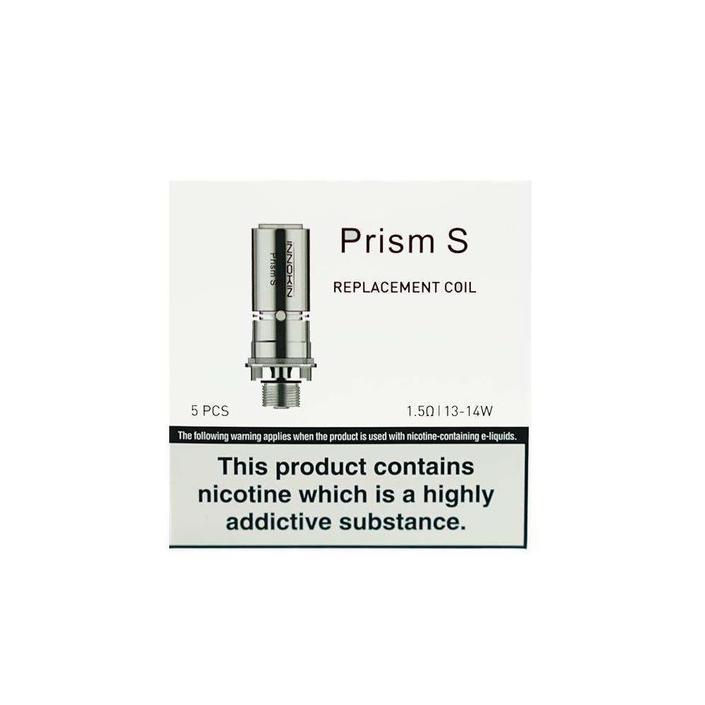 INNOKIN PRISM S 1.5 Ohm [Pack of 5] - MTL Vaping, 13 to 14W, 50/50 or Nic Salts, No Spill Coil Swap, 1 to 3 Weeks Lifespan, Works With Endura T20S, EZ.WATT, Endura Apex, T20S Tank, No Nicotine