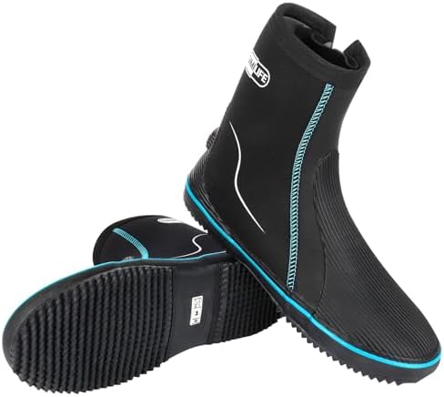 Gimilife Neoprenschuhe, 5mm Neoprenschuhe für Herren Damen, Tauchschuhe mit Rutschfester Gummisohle, Neopren Schwimmschuhe, zum Schnorcheln, Gerätetauchen, Surfen, Rafting,Strand,