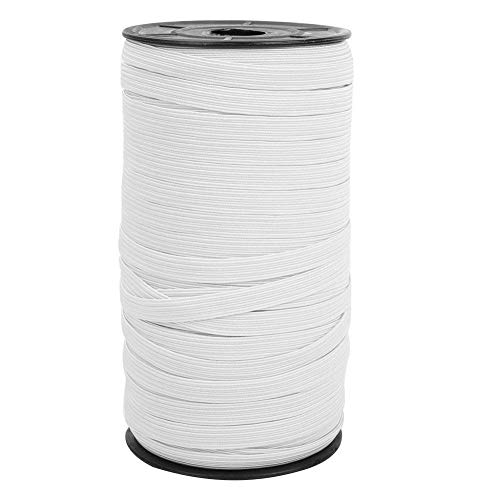 Hogar, Home Sheens 100 Yardas Cordón Elástico, 8mm Banda elástica Banda de Goma Punto Plano Accesorio de Costura Artesanal elástico para Ropa de Bricolaje Colcha puño...