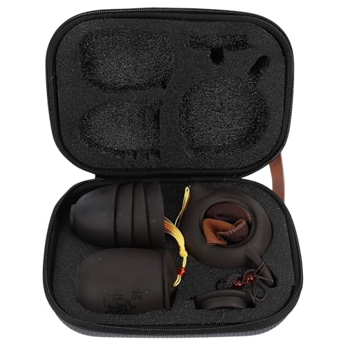 Juego de té portátil set de arcilla morada con estuche antichoque 2