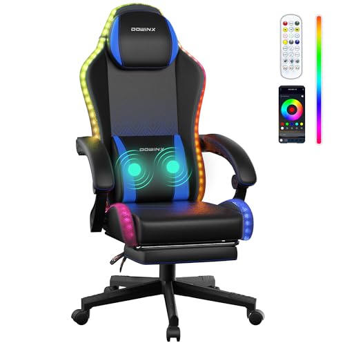 Dowinx Gaming Stuhl mit RGB Lichtern, LED Gaming Chair mit...