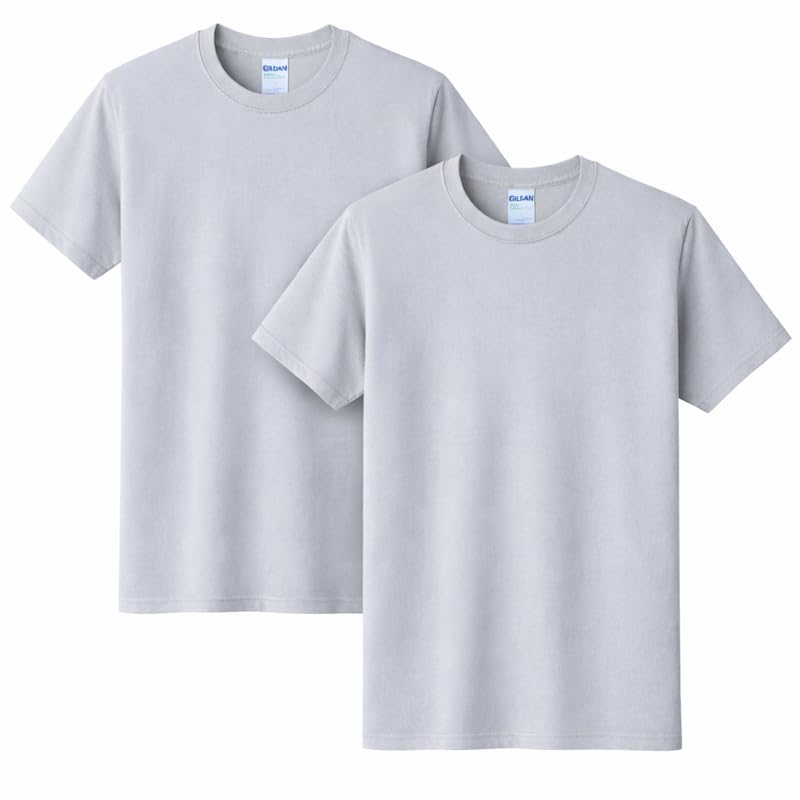 Image of Gildan Adult Softstyle Cotton T-Shirt Style G6400 Multipack, 2-Pack Ice Grey