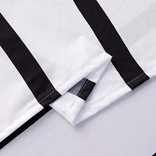 Lamejor Bed Sheet Set Queen Size Simplicity Black Striped Pattern Deep Pockets Easy Fit Hotel Luxury 4 Piece - 1 Flat Sheet, 1 Fitted Sheet, 2 Pillowcases White #TOP6