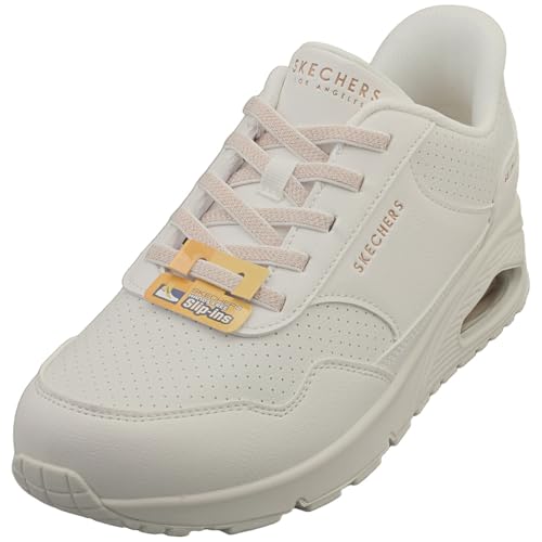 Skechers Donna Uno Banksia Luxe Slip-In ALLENATRICE, White Duraleather, 42 EU