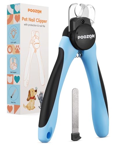 Poozonlife Dog Nail Clipper with Light, Illuminates Nail Clipper Kit or Bloodline for Safe, Easy Trimmers, Extra Sharp for Thick Nails, Quick Sensor, Avoid Over Cutting Toenail, for Cats & Dogs