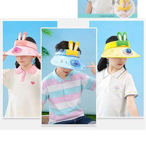Solar Hat for Girls with Built-in Fan, Kids Sun Visor Cooling Cap, Outdoor Summer Fan Hat3