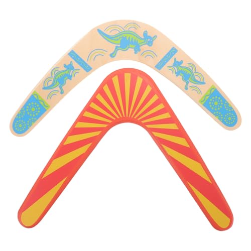 VERDANVERSE Boomerang de Madera para 2 Piezas, Juguete Volador Divertido y Duradero para Exteriores, Adecuado para Fiesta Verano y Actividades al Aire Libre
