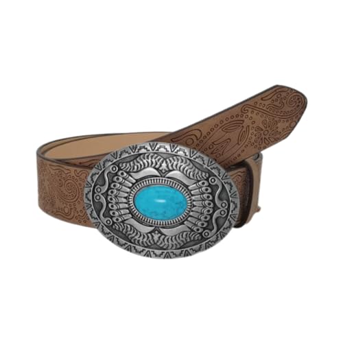 Ethnic Adult PU Leather Waist Belt Carved Buckle PU Belt For Girl Women Decorative Waist Belt For Coat Skirts Jeans