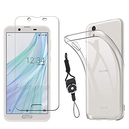 �y1���Z�b�g�K���X�t�B����+�P�[�X TPU ����+�g�уX�g���b�v �t���zFor AQUOS Sense2 SHV43 SH-01L SH-M08 �p�� �K���X�t�B����+For AQUOS Sense2 SHV43 SH-01L SH-M08 �p�� �P�[�X 