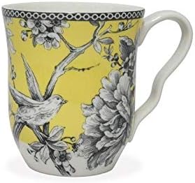Misc Yellow Porcelain 16-Piece Dinnerware Set (Service for 4) Floral 16 Piece Dishwasher Safe Microwave