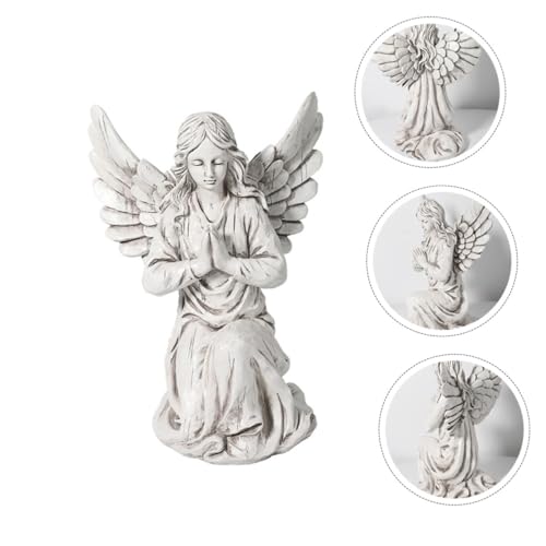 Statue ange en résine de prestige figurine blanche sculptée main