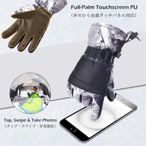 Image of TRIWONDER Kids Ski Gloves, Waterproof Touchscreen Winter Warm Snow Gloves