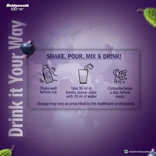 Image of Baidyanath Premium Karela Jamun Juice - 1L | Supports Healthy Blood Sugar Levels Naturally |