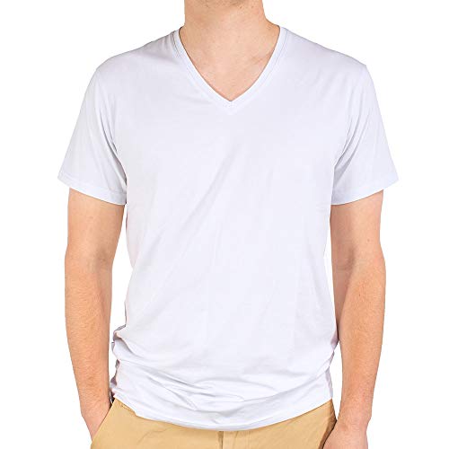 Golberg Men’s 3 Pack V-Neck Soft Undershirts - Tag Free Classic Fit Design
