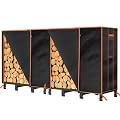 GREENER Firewood Rack Cover 8FT- 600D Heavy Duty Wood Racks Outdoor for Firewood Waterproof Firewood Cover Weather Resistant Cover with PVC Coating -For Tikimilor, ULIOK,NANANARDOSO