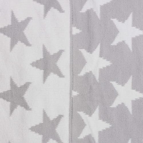 Image of Chenille Baby Blanket - Soft & Plush, Toddler & Baby Blankets, 40x30 Inches (Grey Stars)