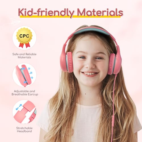 Image of EarFun K1 Kids Headphones Wired with Mic, Volume Limit Headphones for Kids