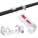 Self-Adhesive Cable Clips Organizer Drop Wire Holder Cord Management, Pack of 20, Transparent