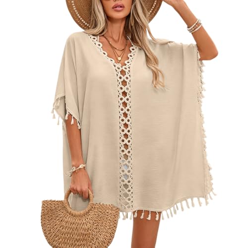 Image of YELAIVP Sexy Beach Cover Ups for Women Sheer Mesh Cover Ups for Swimwear High Cut Swim Suit Bikini Bathing Suit Cover Up
