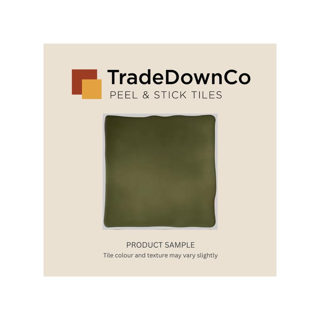 TradeDownCo Peel & Stick Wall Tiles (Glossy Basil Green Sample) - 3.9"x3.9"/10x10cm