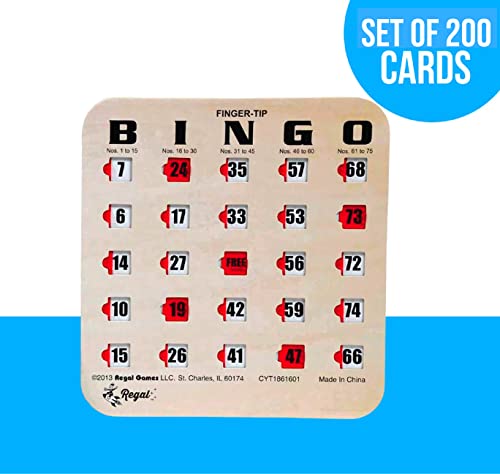 image for Regal Games Regal Bingo Bulk Bingo Cards with Sliding Windows - Reusab