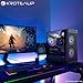 Kroteaup Gaming PC Computer Desktop,AMD Ryzen 5 5500 up to 4.2GHz, Radeon RTX 2060 6G, 16G DDR4, 512GB SSD, WiFi 6, RGB Fan x5, Tower Computers Windows 11 Home