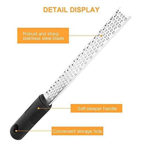 Best Lemon Zester Tool, Stainless Steel Zester Grater with Handle, Zester Grater, Lemon Grater, Food Grater, Lemon Zesters for Kitchen for Parmesan Cheese, Ginger, Garlic, Nutmeg