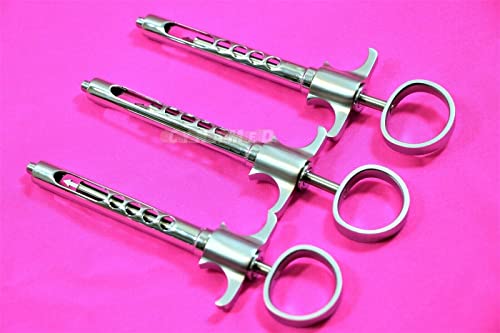 Premium German -Dental Syringe Aspirating 1.8ml Cartridge Auto Passive anesthetic Syringe Dental Instrument Self-Aspirating Syringe-Dental Syringe anesthetic (Set of 3 Each)