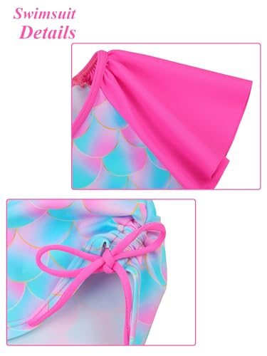 Image of Girls Rash Guard 2 Pieces Bathing Suit UPF50+ Swimsuit with Swimming Skirt Swimwear 2-14Y