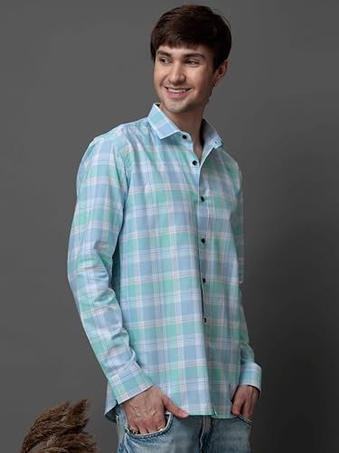 Image of NoseQueen Men's Checked Cotton Shirt | Full Sleeve Regular Fit Casual Shirt for Men | Soft Breathable Checkered Shirt
