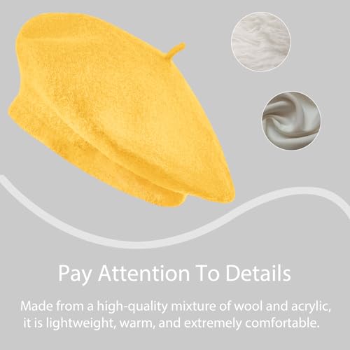 Image of Jolbndcv 6PCS Beret, French Beanie, Outdoor, Winter, Fashion Lady Hat | One Size Fits Most,Solid Color,Stretchable,for All Season