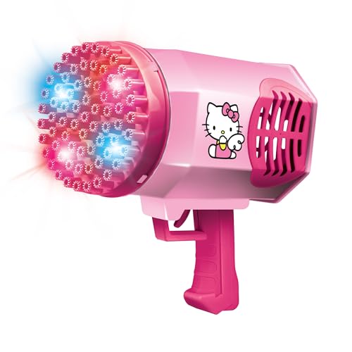 Hello Kitty LED Bubble Blaster – 69 Bubble Holes, Vibrant LED Lights, Rechargeable Battery, & Bubble Solution Included – Perfect for Parties, Events, and Outdoor Fun