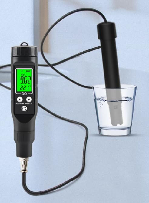 BLE-9100 Dissolved Oxygen Meter taking a measurement in water