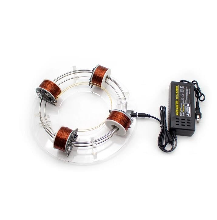 Image of DIY Coils Circular Accelerator Electromagnetic Cyclotron Scientific Experiment Equipment Physics Teaching Aids Model (Four Coils)